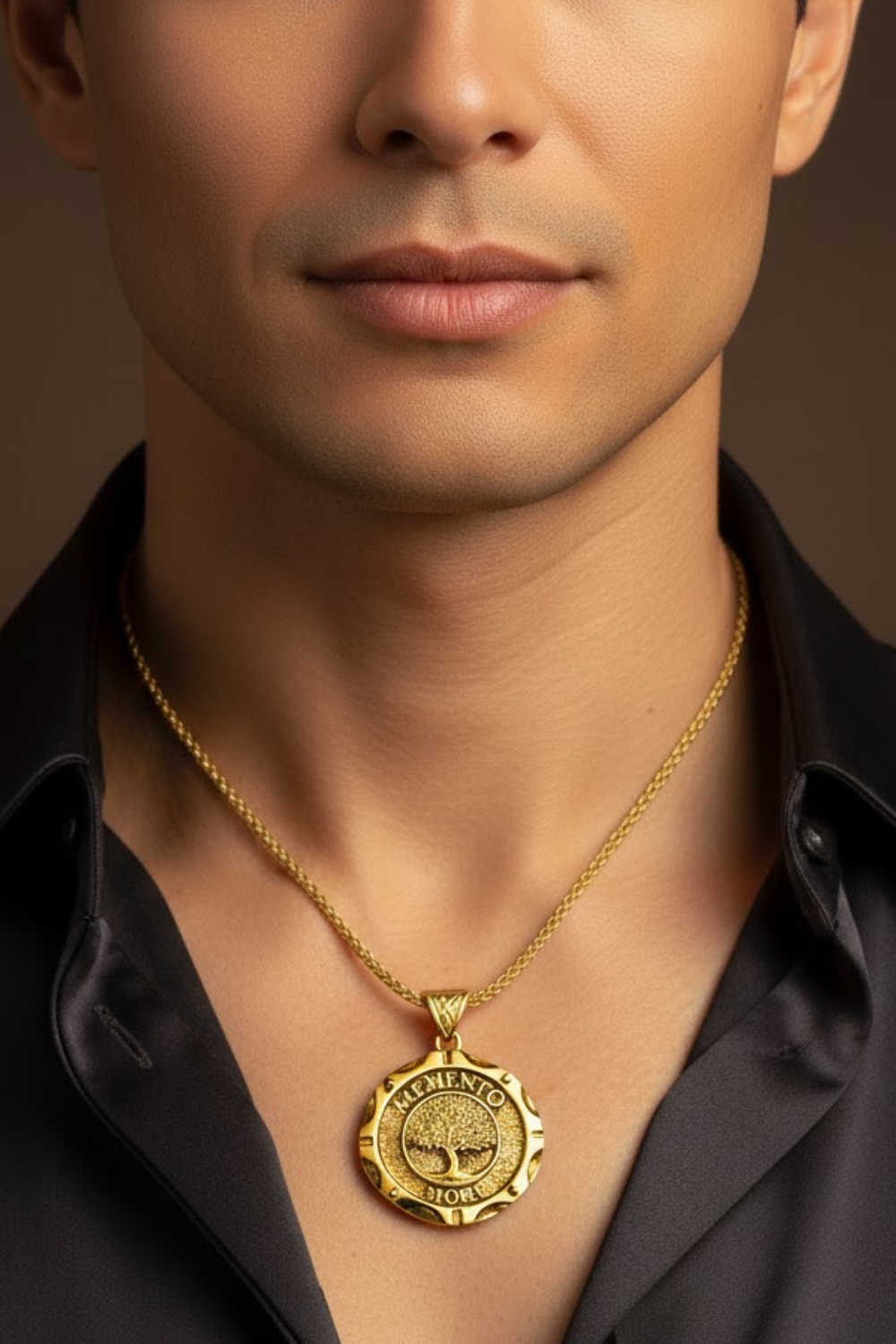 Bodhi Tree of Life Memento Mori Necklace | Mindfulness Symbol Pendant | Handmade in 925 Sterling Silver, 24k Gold Plated, Copper, Bronze