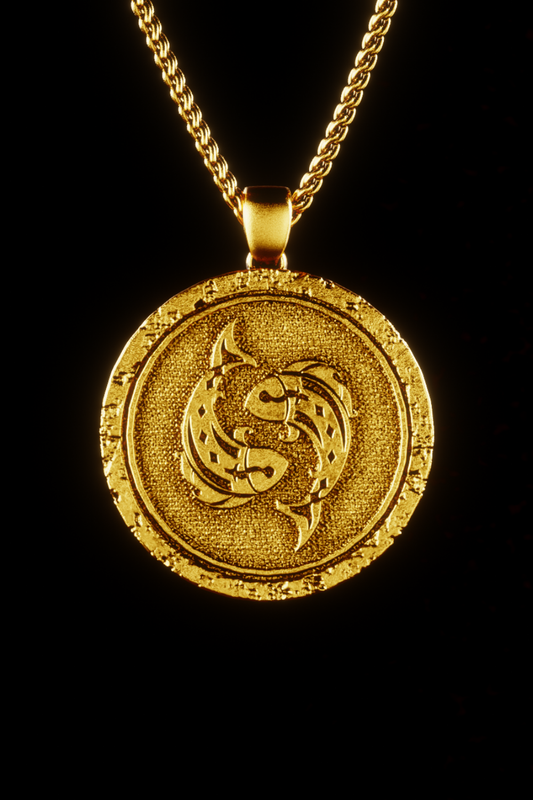 Collar de signo del zodiaco Piscis, collar personalizable, bronce, plata esterlina, collar de oro de 24 km, collar de horóscopo