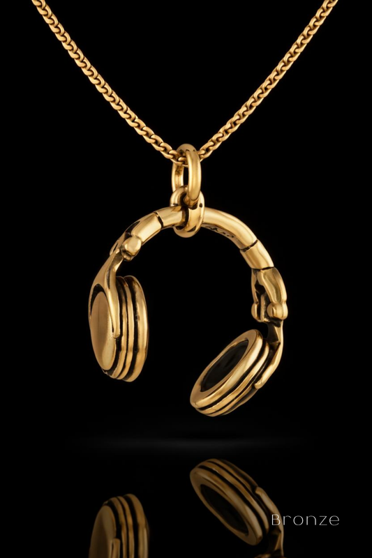 Headphones Necklace – Bronze & Silver-Plated Finish | Limited Edition