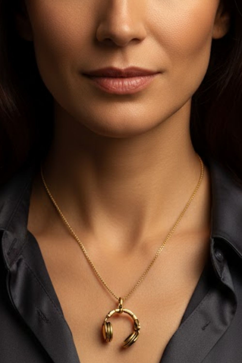 Headphones Necklace – Bronze & Silver-Plated Finish | Limited Edition