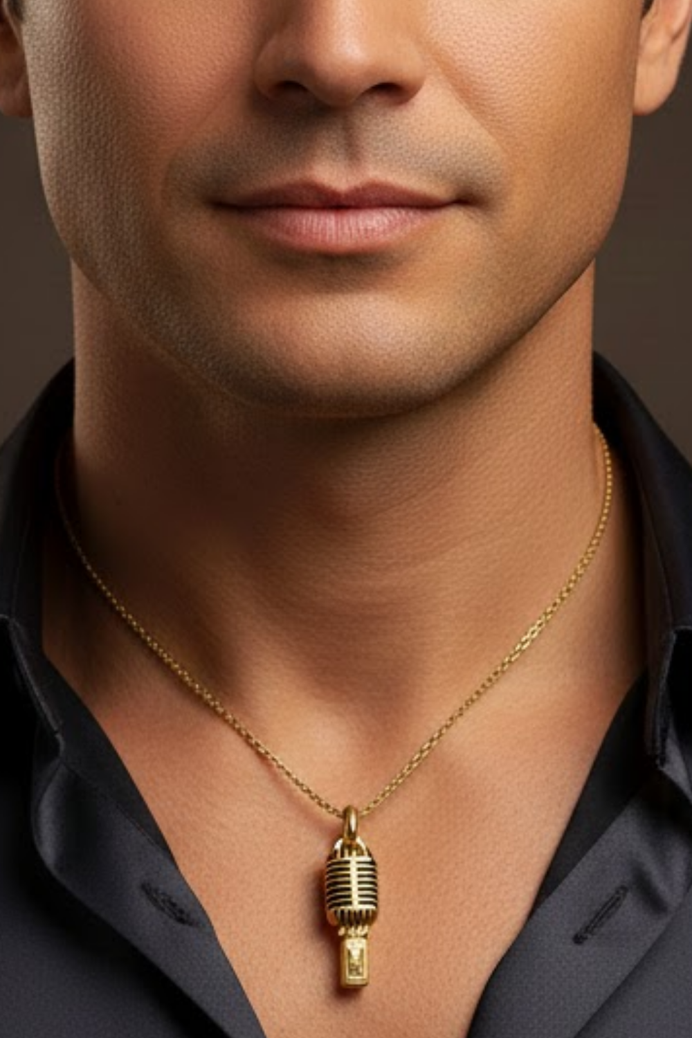 Vintage Microphone Necklace – Bronze & Silver-Plated Finish | Limited Edition