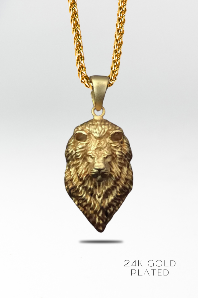 Collar con el signo zodiacal Leo. Grande, en bronce, plata de ley 925, baño de oro de 24 quilates, cobre y bronce blanco. Unisex. 