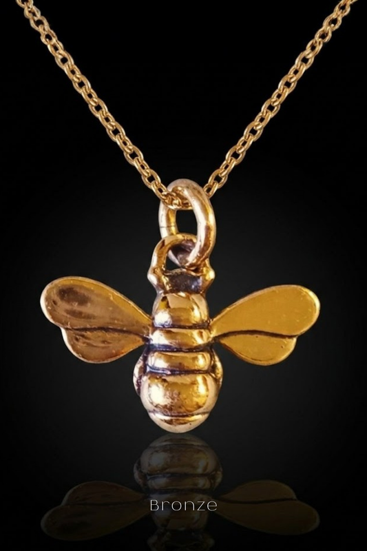 Bee Necklace – Bronze & Silver-Plated Finish | Limited Edition
