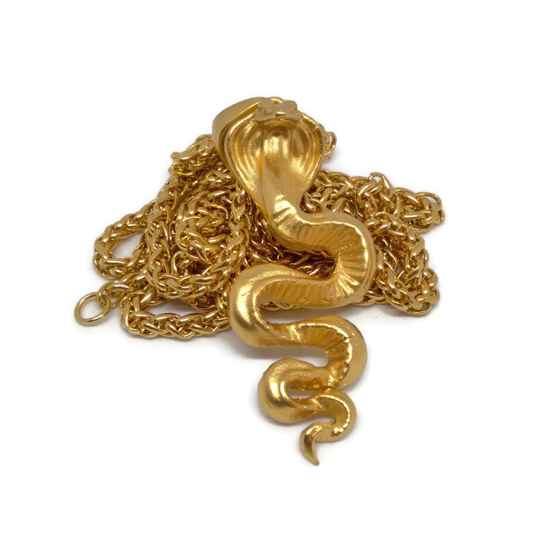 Collar Cobra, en bronce, plata de ley 925, baño de oro de 24k, para hombre y mujer 