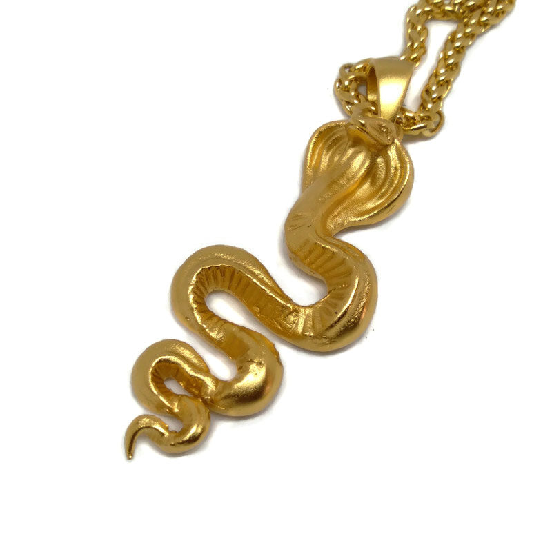Collar Cobra, en bronce, plata de ley 925, baño de oro de 24k, para hombre y mujer 