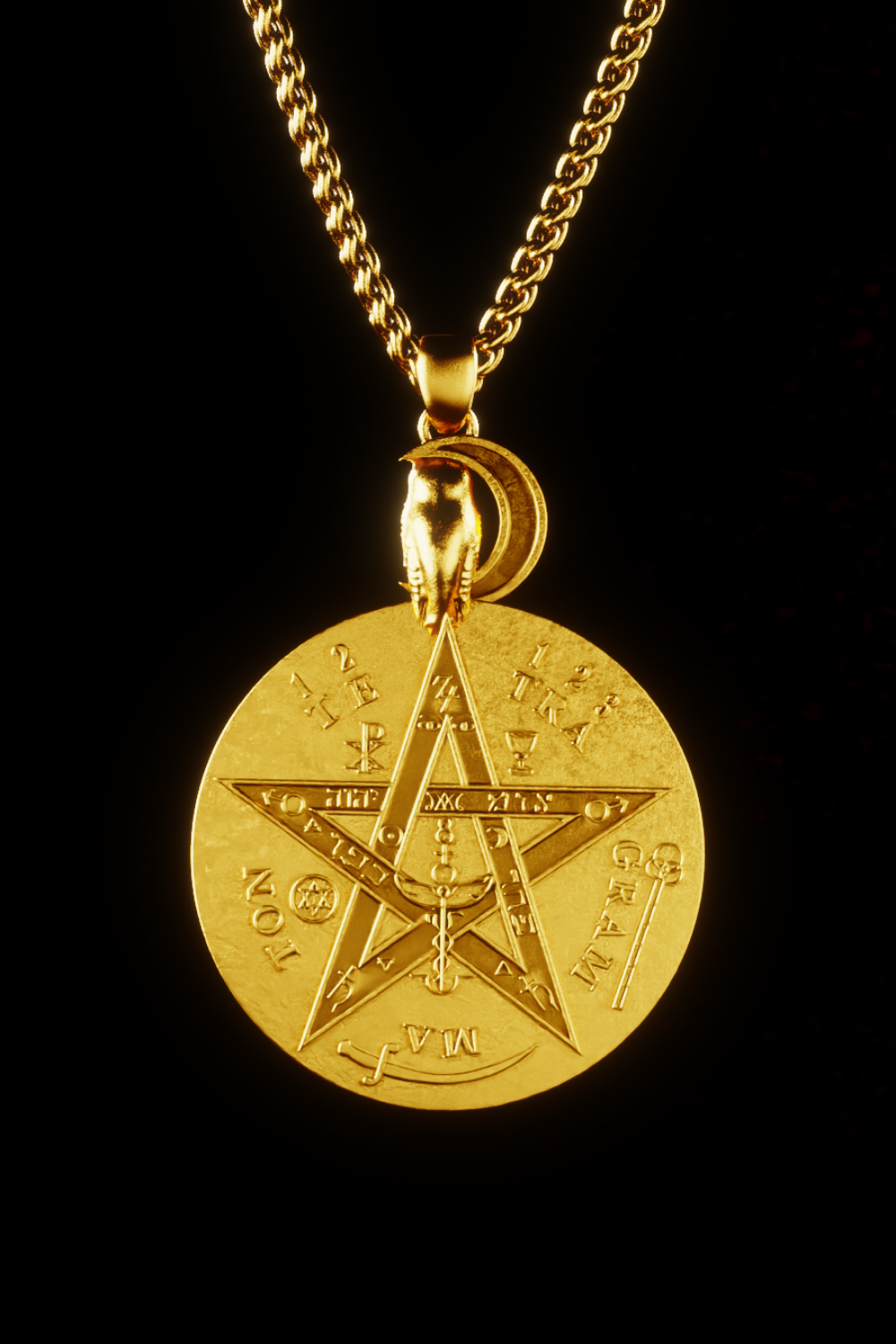 Tetragrammaton Necklace 18K Gold – Handmade Sacred Geometry Pendant | Powerful Protection Amulet Unisex Jewelry