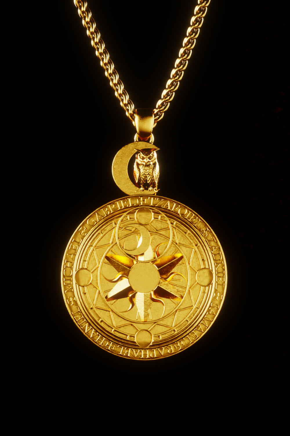 Tetragrammaton Necklace 18K Gold – Handmade Sacred Geometry Pendant | Powerful Protection Amulet Unisex Jewelry
