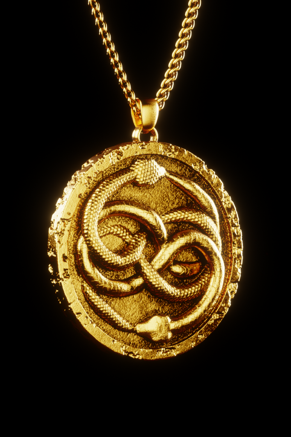 Never Ending Story Necklace 18K Gold – Handmade Infinity Pendant | Symbol of Eternal Love & Fantasy Jewelry Gift Unisex