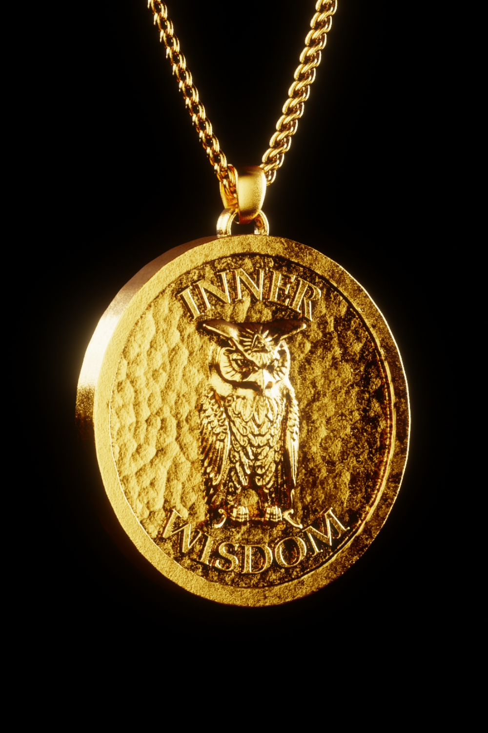 Collar de sabiduría interna, collar personalizable, bronce, plata esterlina, collar de búho de oro de 24 quilates