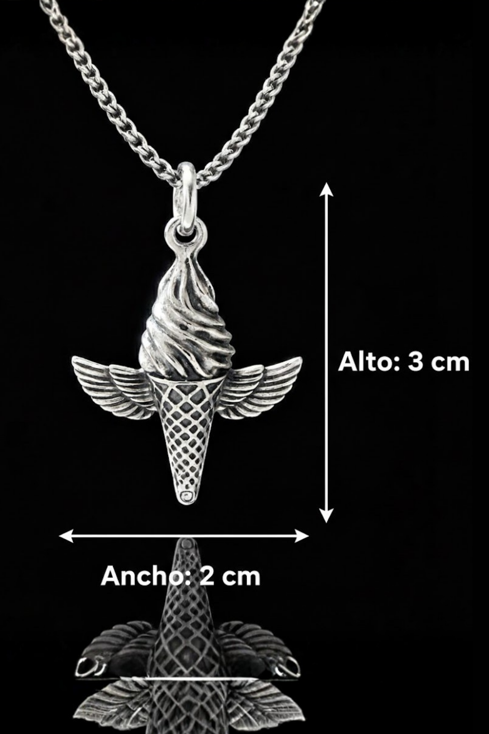 Collar de Helado Alado – Acabado Bronce y Baño de Plata | Edición Limitada