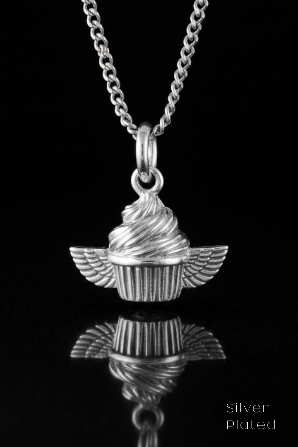 Flying Cupcake Necklace – Bronze & Silver-Plated Finish | Limited Edition