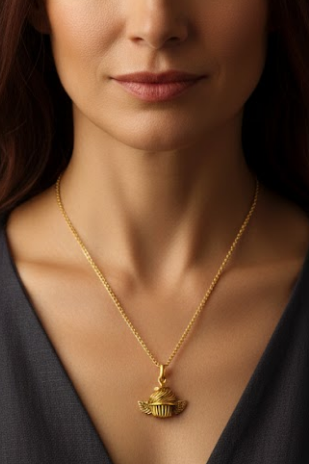 Flying Cupcake Necklace – Bronze & Silver-Plated Finish | Limited Edition