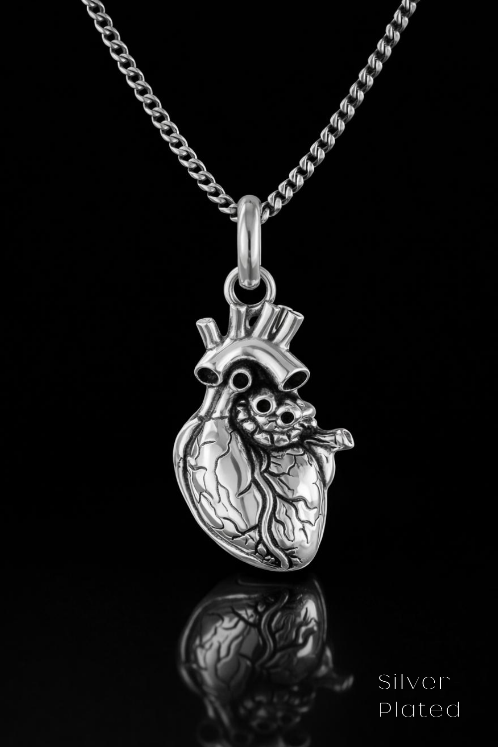 Anatomical Heart Necklace – Bronze & Silver-Plated Finish | Limited Edition