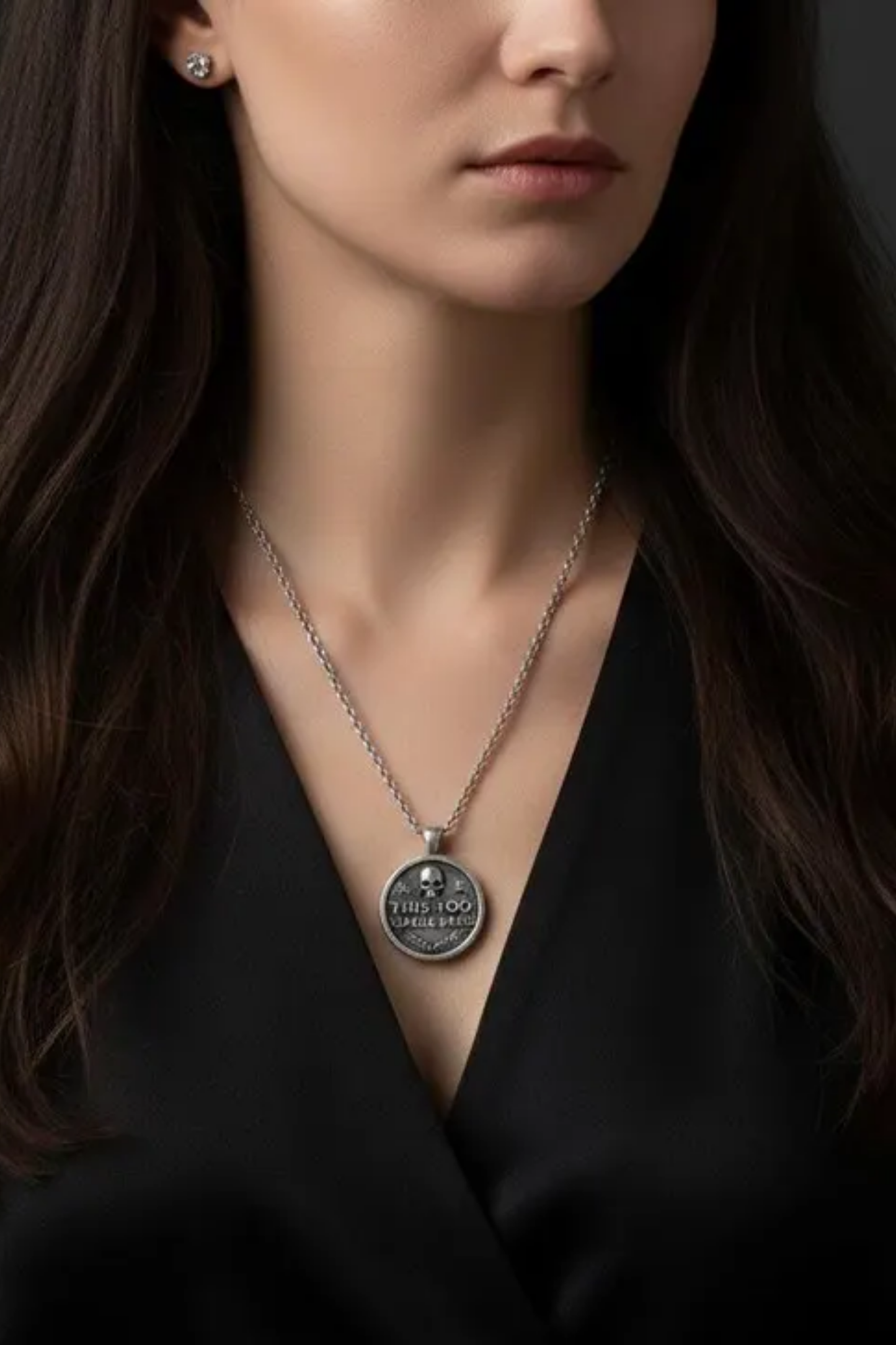 This Too Shall Pass Necklace Small (1.8 cm) | Symbol of Resilience & Strength | Handmade in 925 Sterling Silver, 24K Gold Plated, Bronze