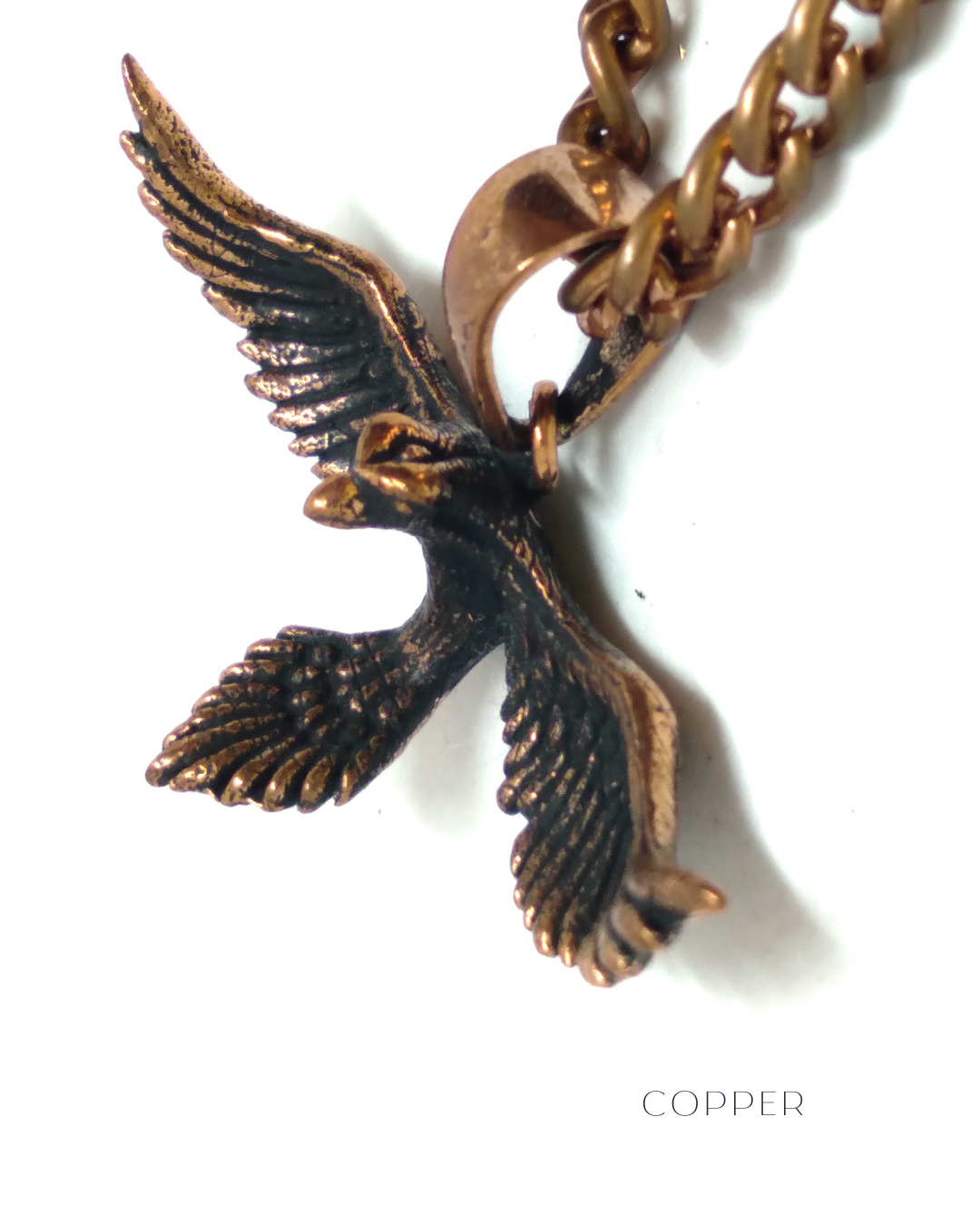 Collar de cuervo en plata de ley 925, baño de oro de 24k, cobre, bronce, para hombre y mujer 