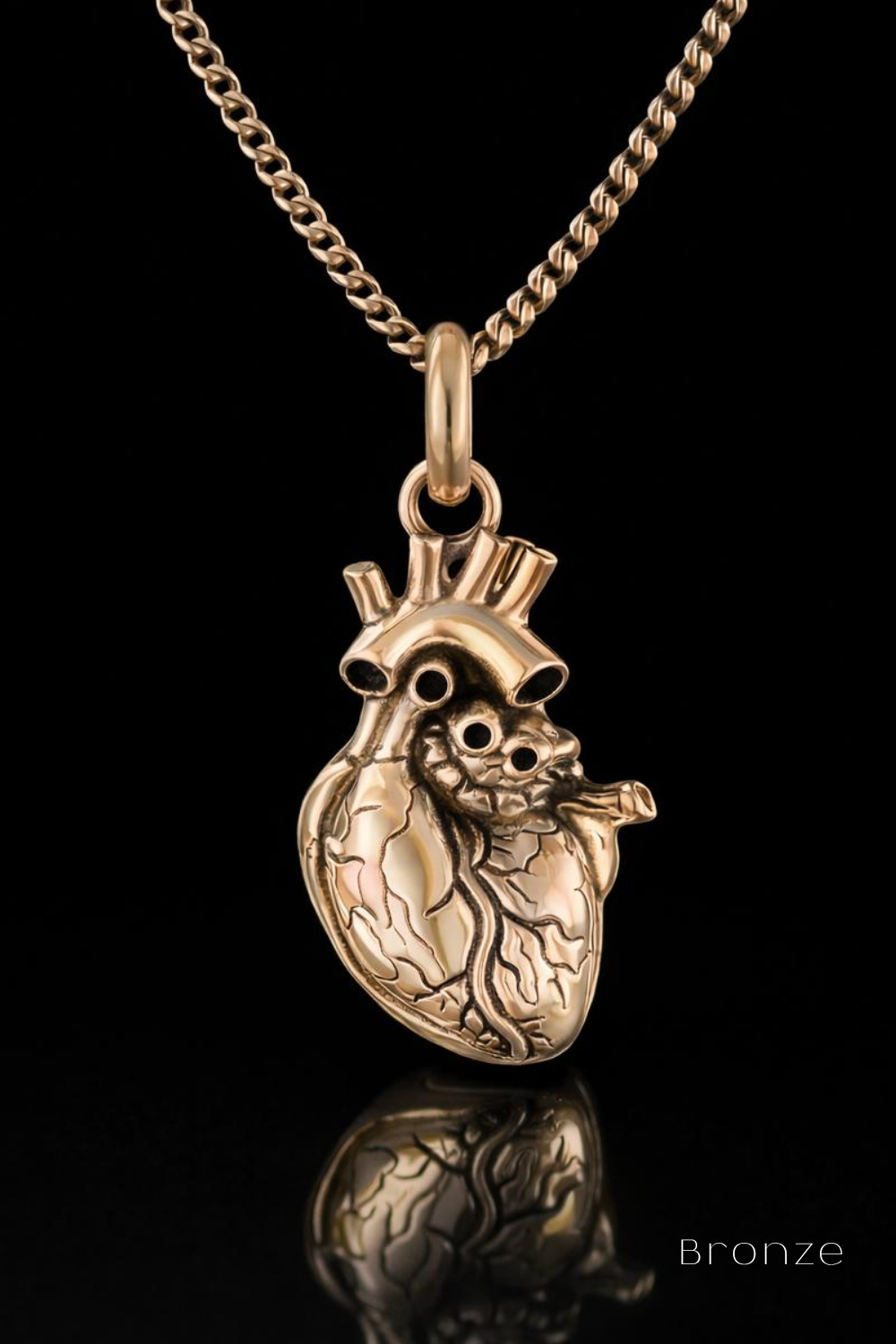 Anatomical Heart Necklace – Bronze & Silver-Plated Finish | Limited Edition
