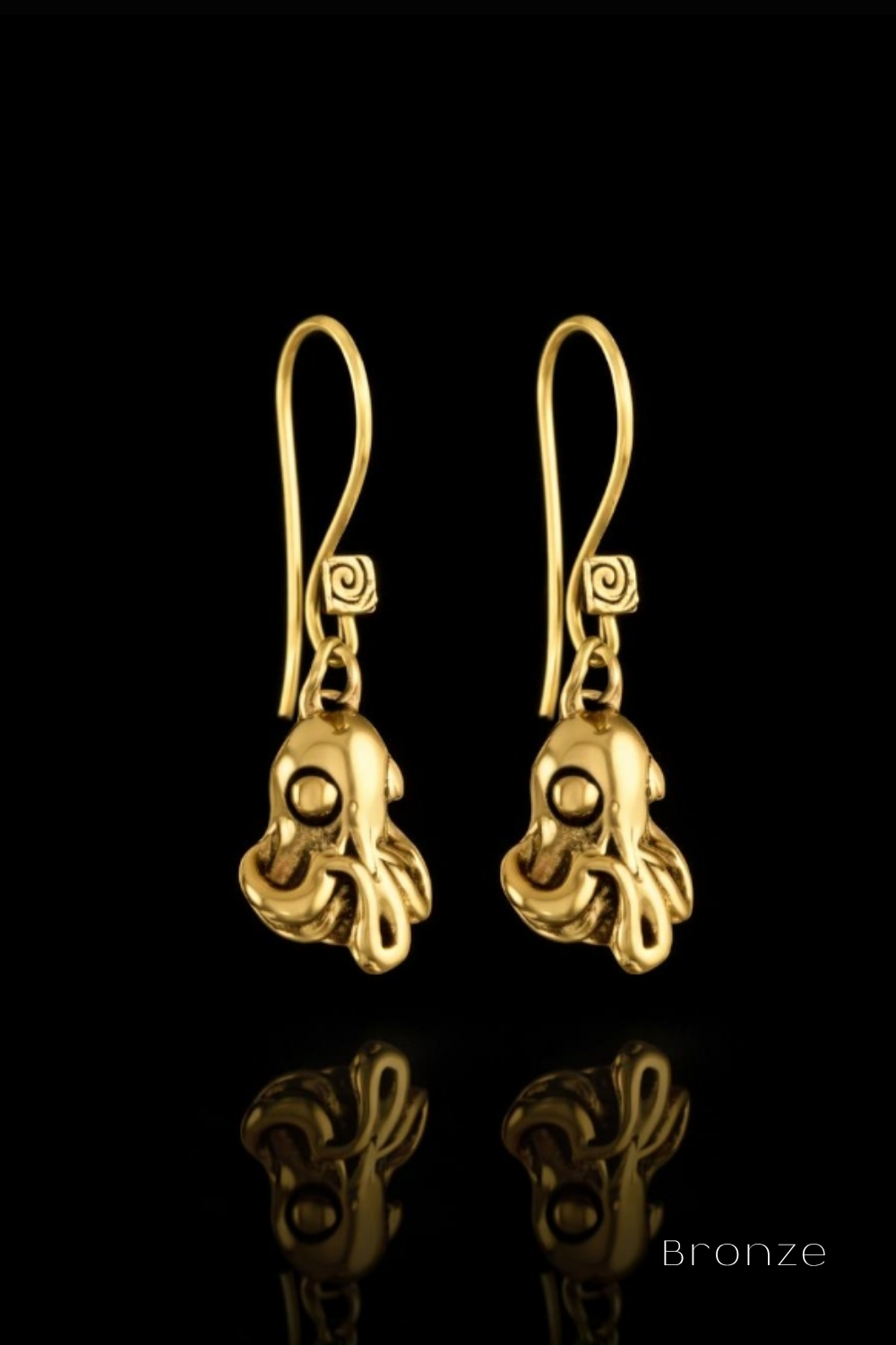 Octopus Earrings – Bronze & Silver-Plated Finish | Limited Edition