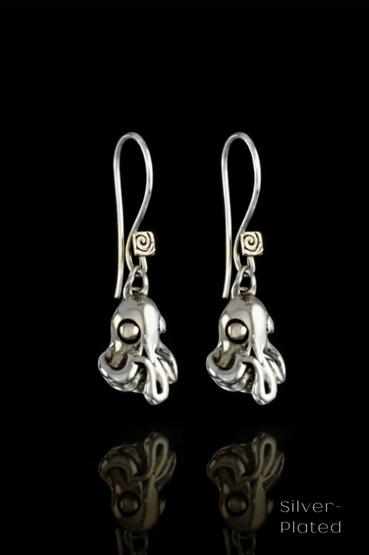 Octopus Earrings – Bronze & Silver-Plated Finish | Limited Edition