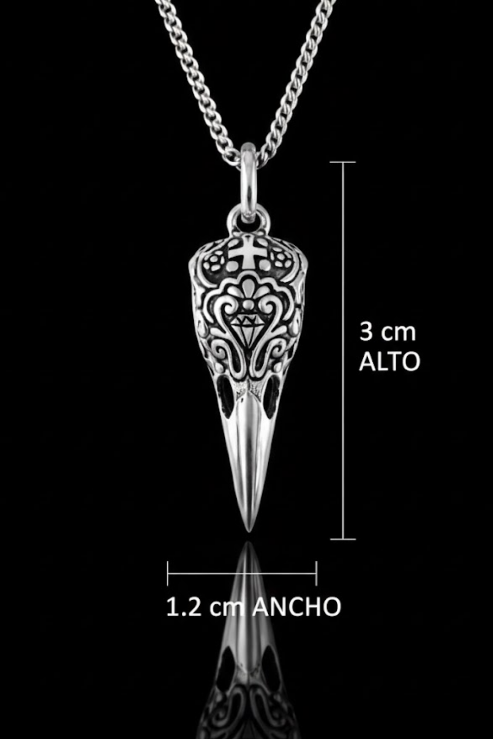 Sugar Skull Raven Necklace – Bronze & Silver-Plated Finish | Limited Edition