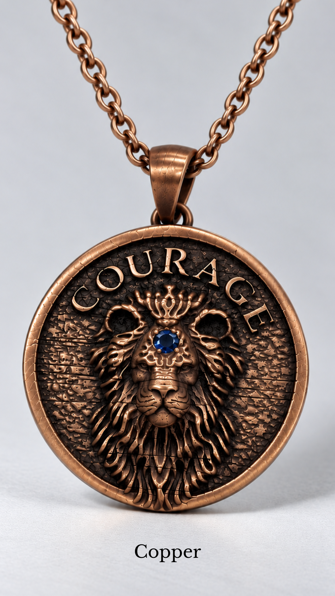 Lion Head Courage Necklace | Symbol of Bravery and Leadership | Handmade in 925 Sterling Silver, 24k Gold Plated, Copper, Bronze