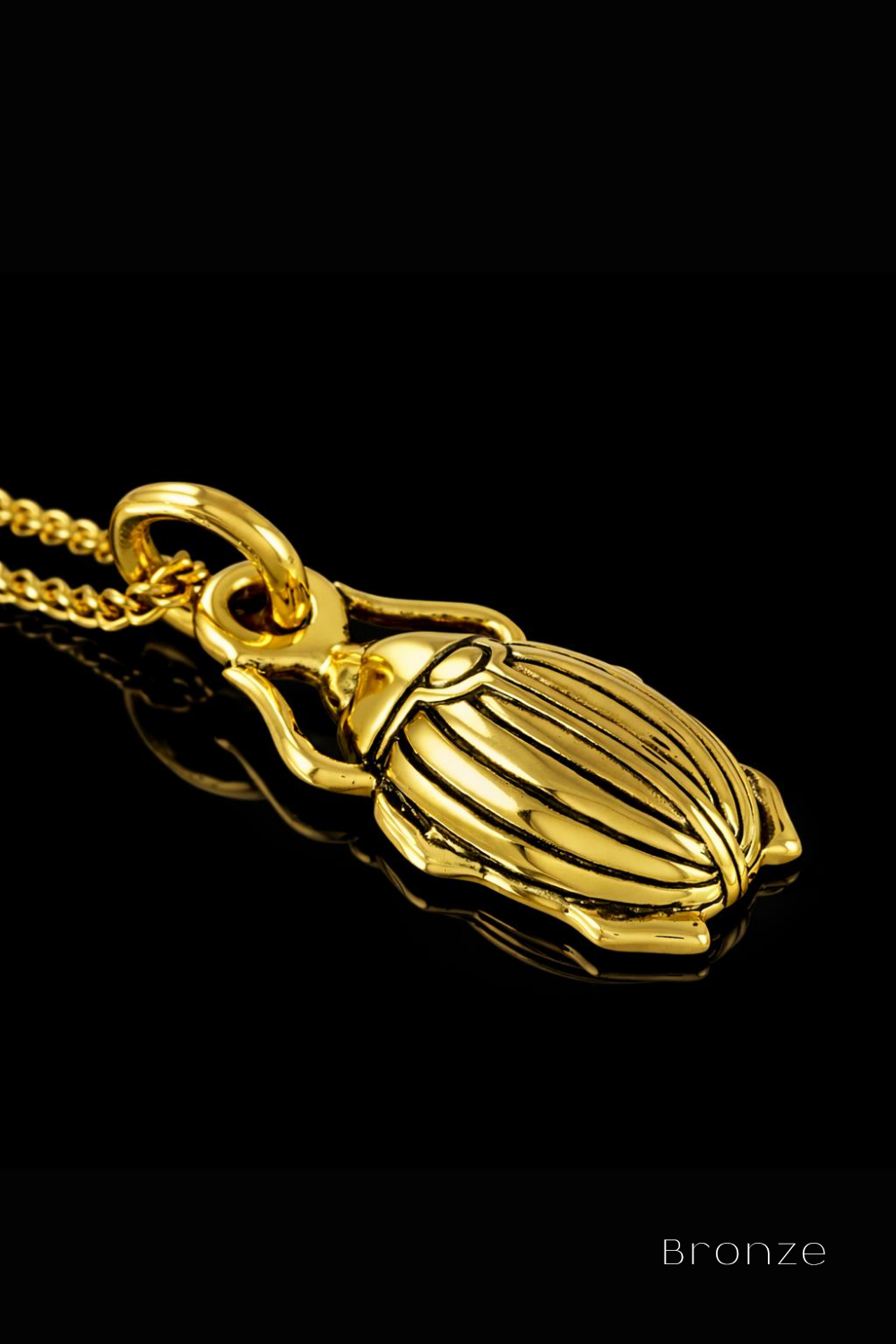Scarab Beetle Necklace – Bronze & Silver-Plated Finish | Limited Edition