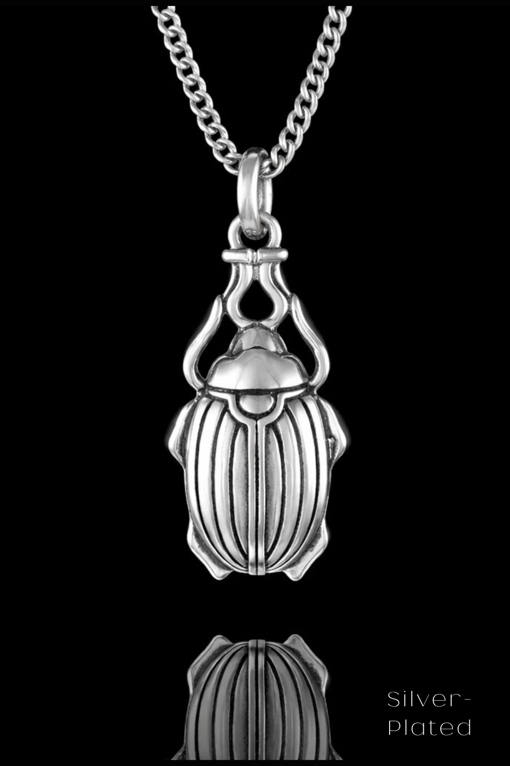 Scarab Beetle Necklace – Bronze & Silver-Plated Finish | Limited Edition