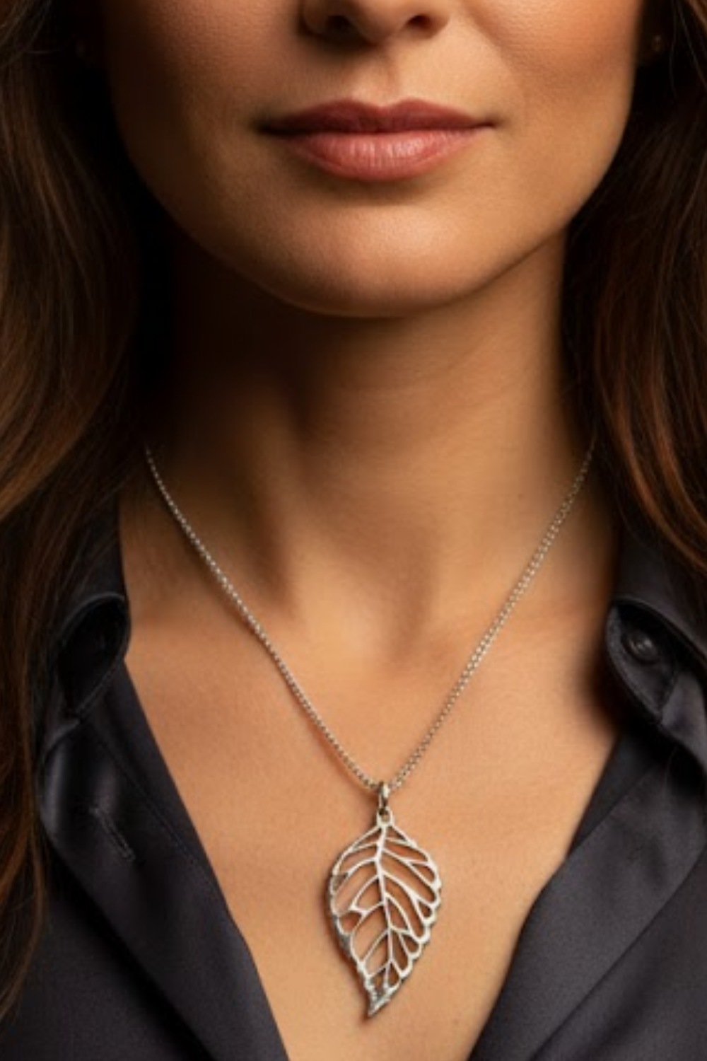 Skeleton Leaf Necklace – Bronze & Silver-Plated Finish | Limited Edition