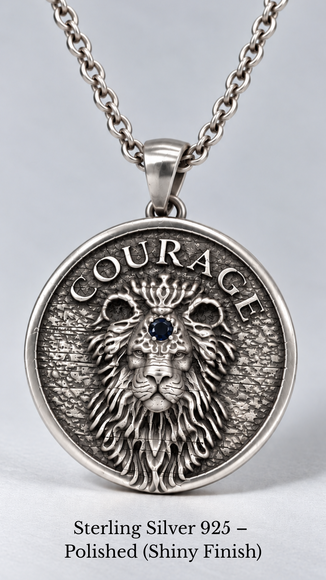 Lion Head Courage Necklace | Symbol of Bravery and Leadership | Handmade in 925 Sterling Silver, 24k Gold Plated, Copper, Bronze