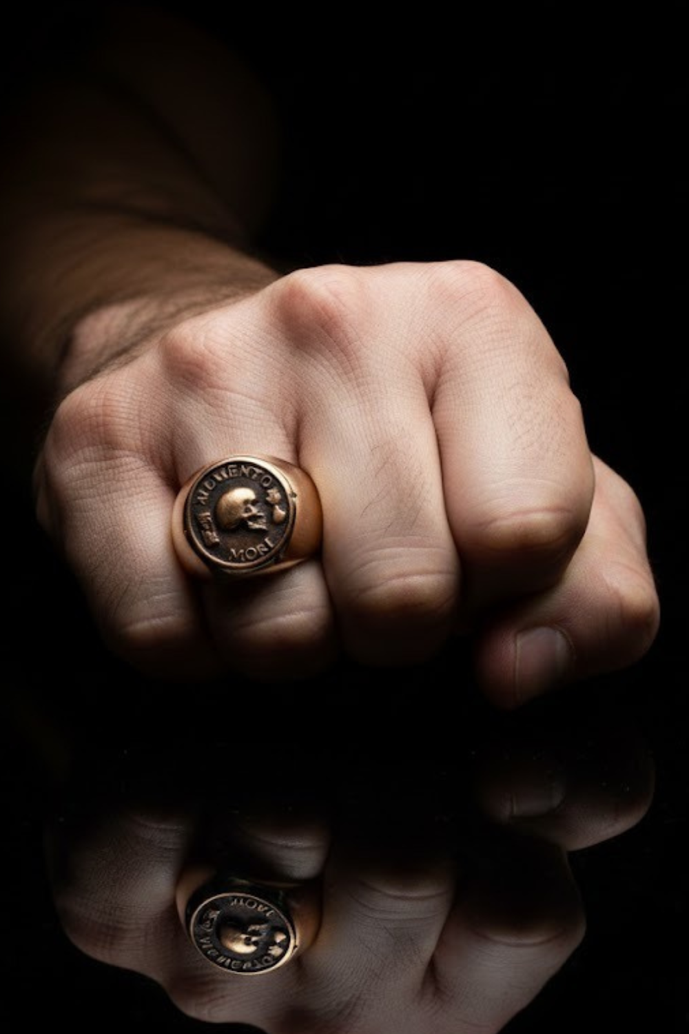 Memento Mori Ring | Handmade Jewelry | 925 Sterling Silver Exterior & 24K Gold, Bronze, Copper Interior