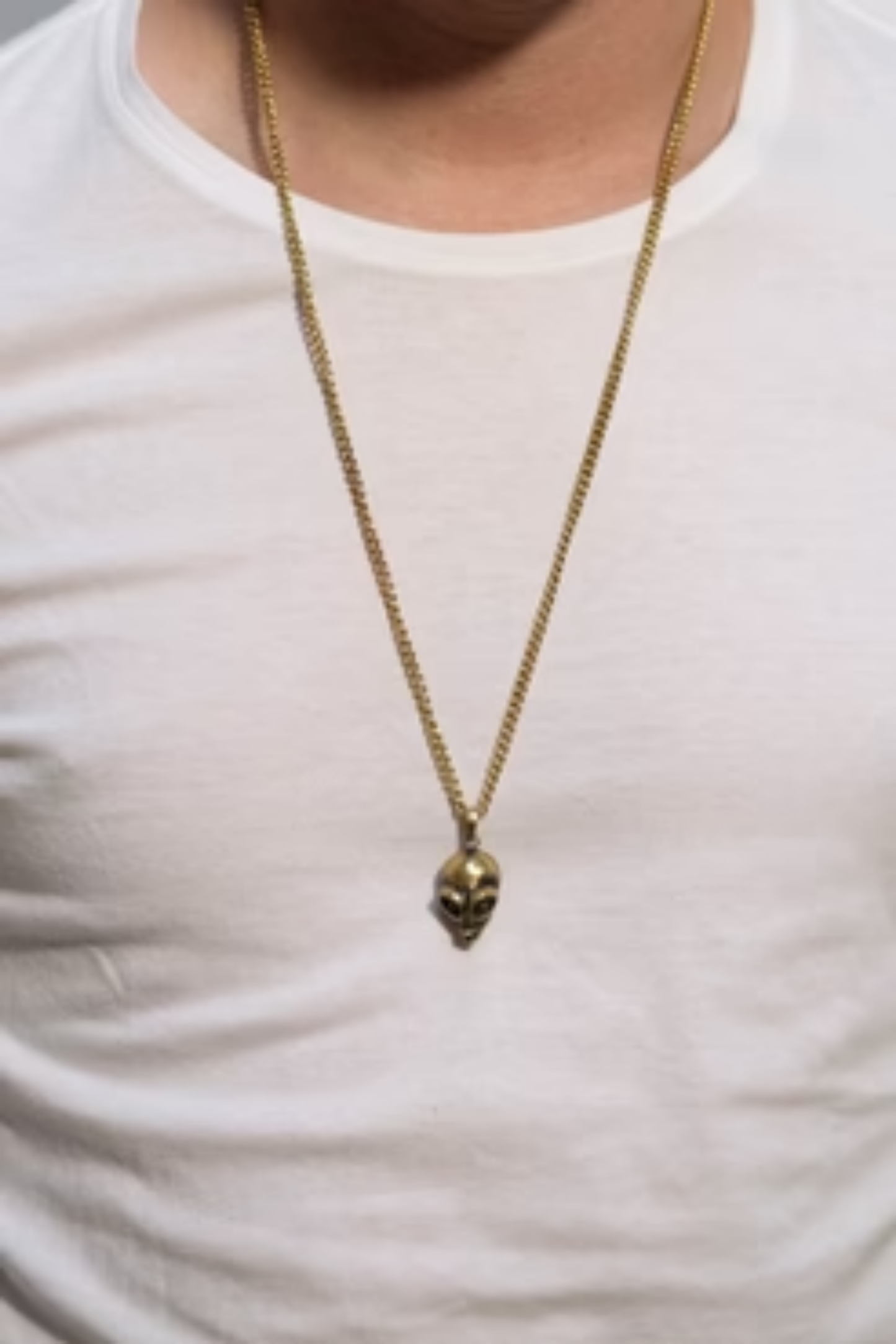 Alien Necklace – Handmade Pendant in Bronze, 925 Sterling Silver & 24K Gold Plated | Sci-Fi Inspired Jewelry