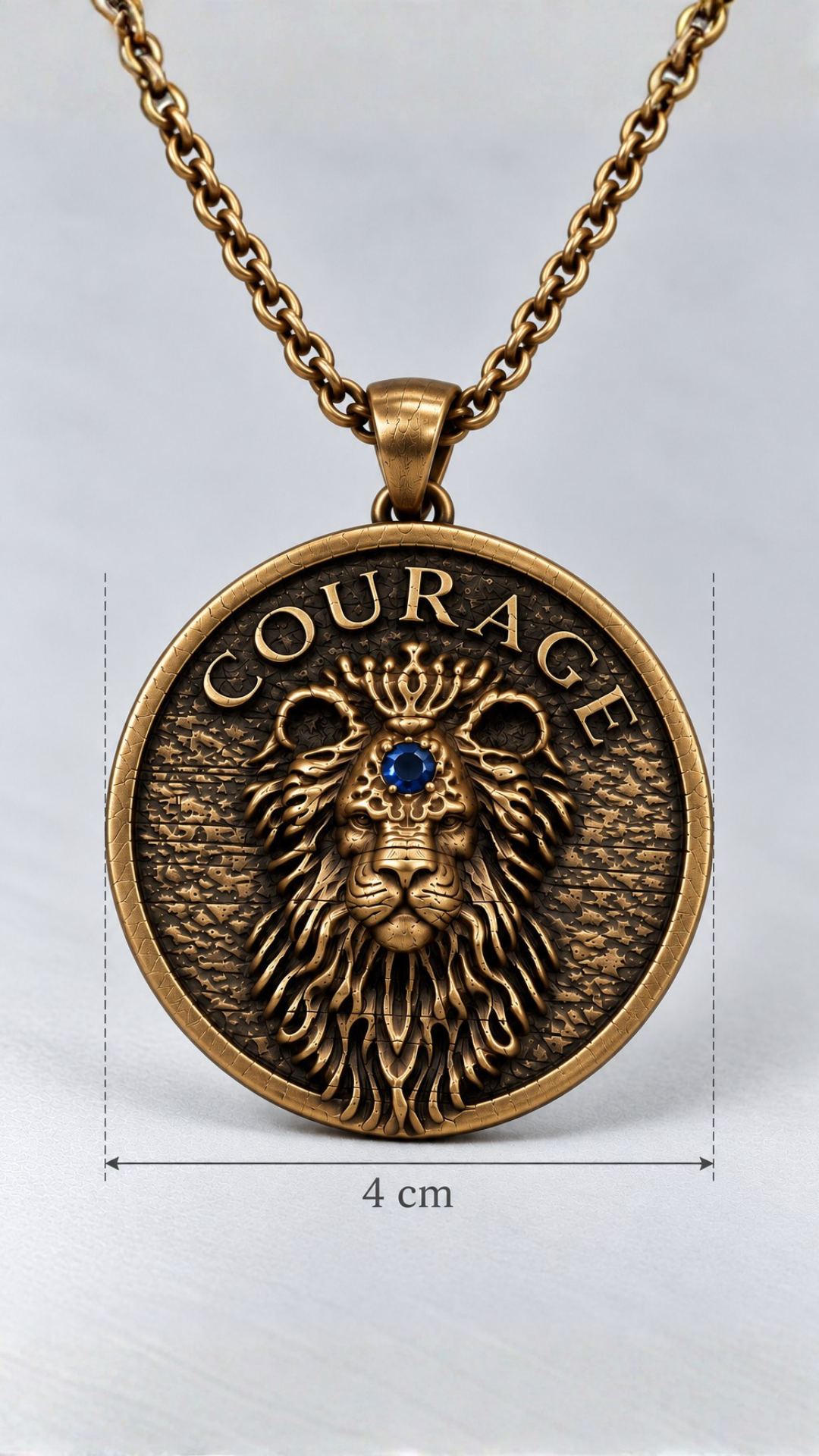 Lion Head Courage Necklace | Symbol of Bravery and Leadership | Handmade in 925 Sterling Silver, 24k Gold Plated, Copper, Bronze