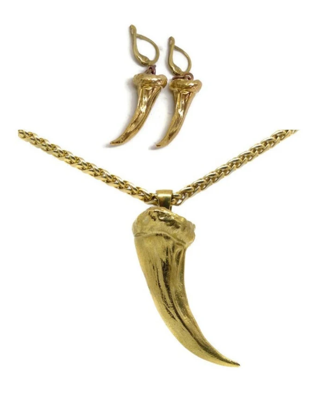 Pendiente Garra de Lobo en bronce, cobre, baño de oro de 24k, plata de ley 925, joyería unisex