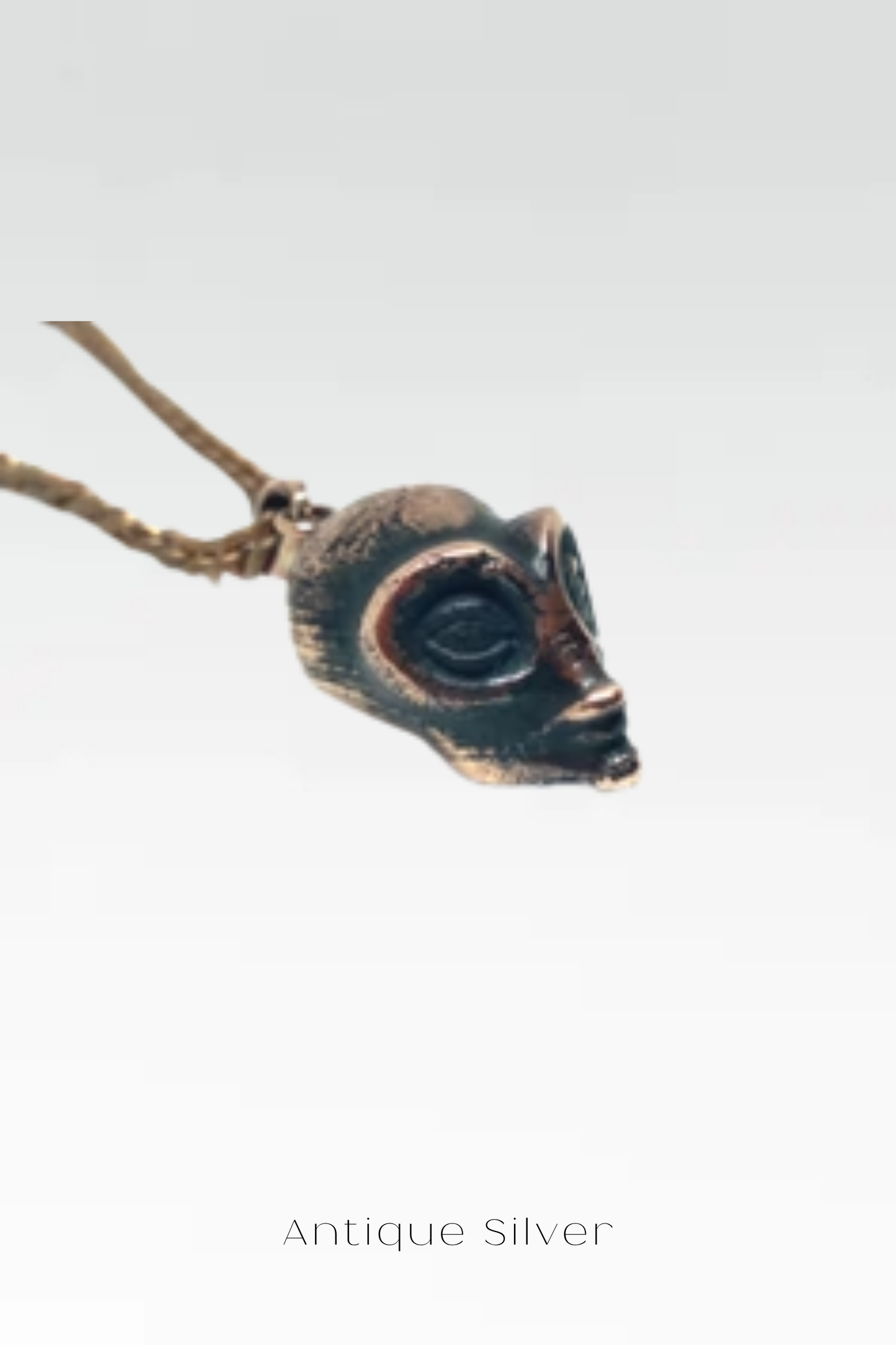 Alien Necklace – Handmade Pendant in Bronze, 925 Sterling Silver & 24K Gold Plated | Sci-Fi Inspired Jewelry