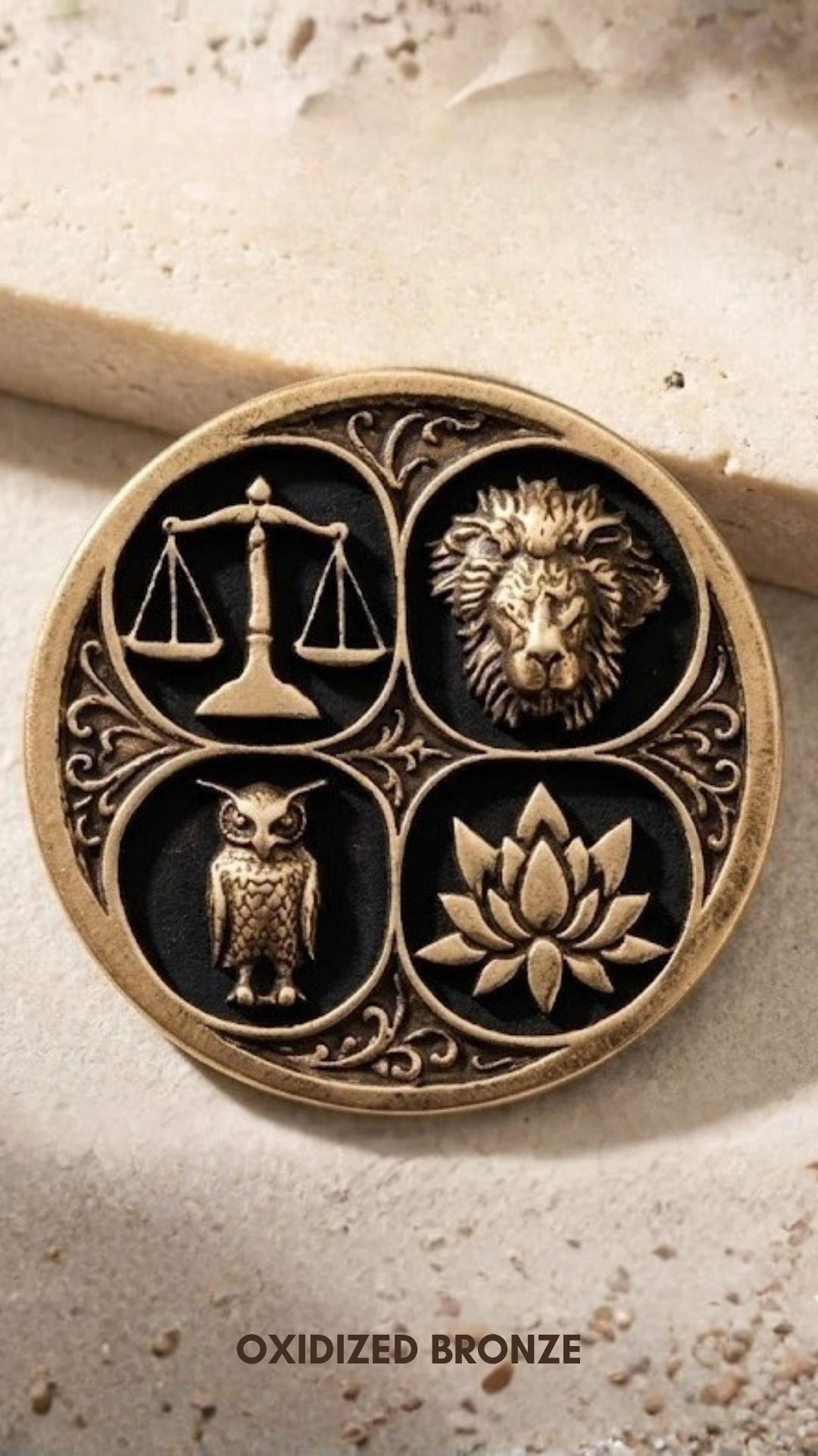 Memento Mori Coin Set | Memento Mori & 4 Virtues Coin | Handmade in 925 Sterling Silver & Bronze (Copy)