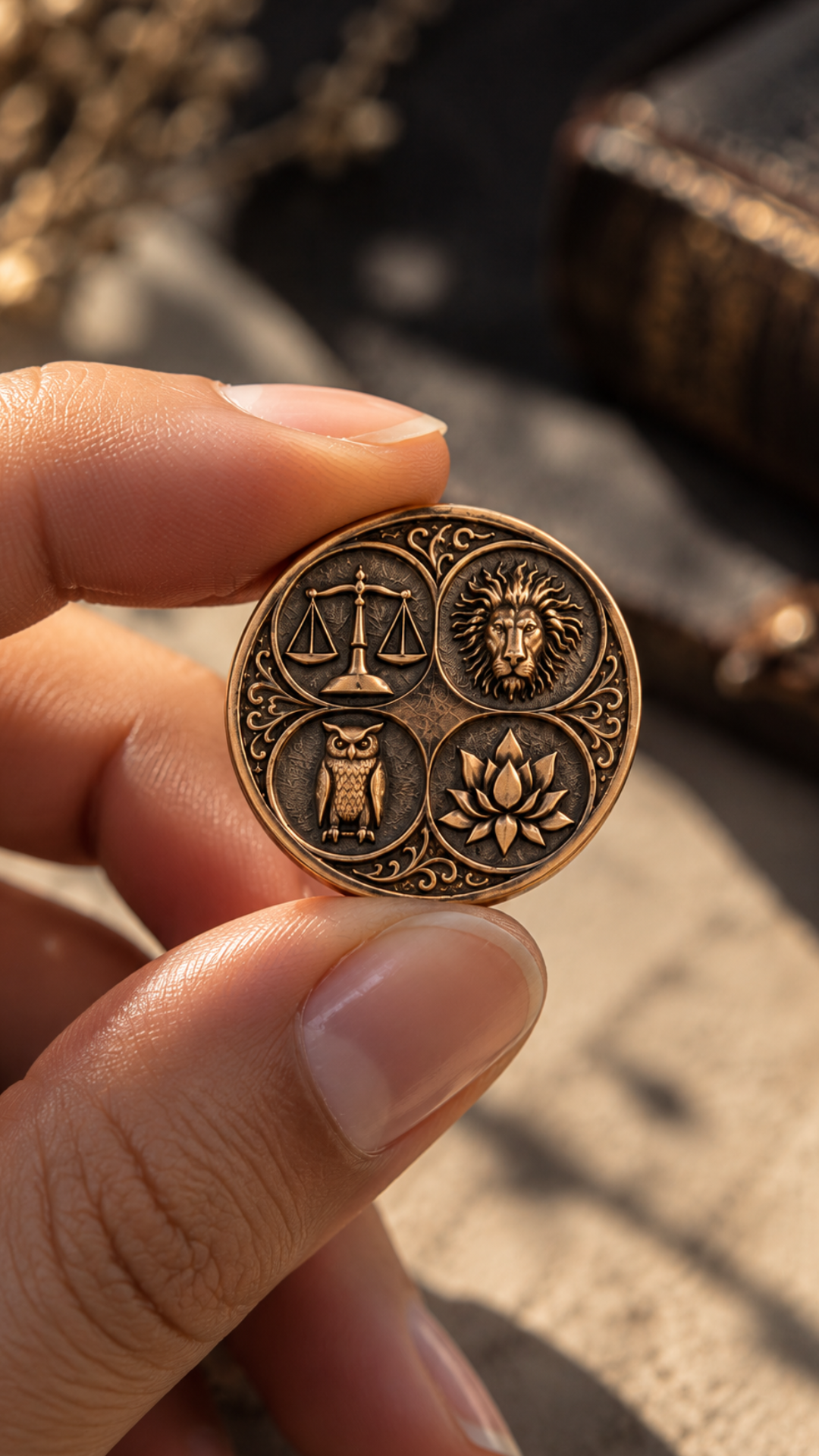 Stoic Virtues Coin | Handmade in 925 Sterling Silver, 24K Gold Plated, Bronze, Copper