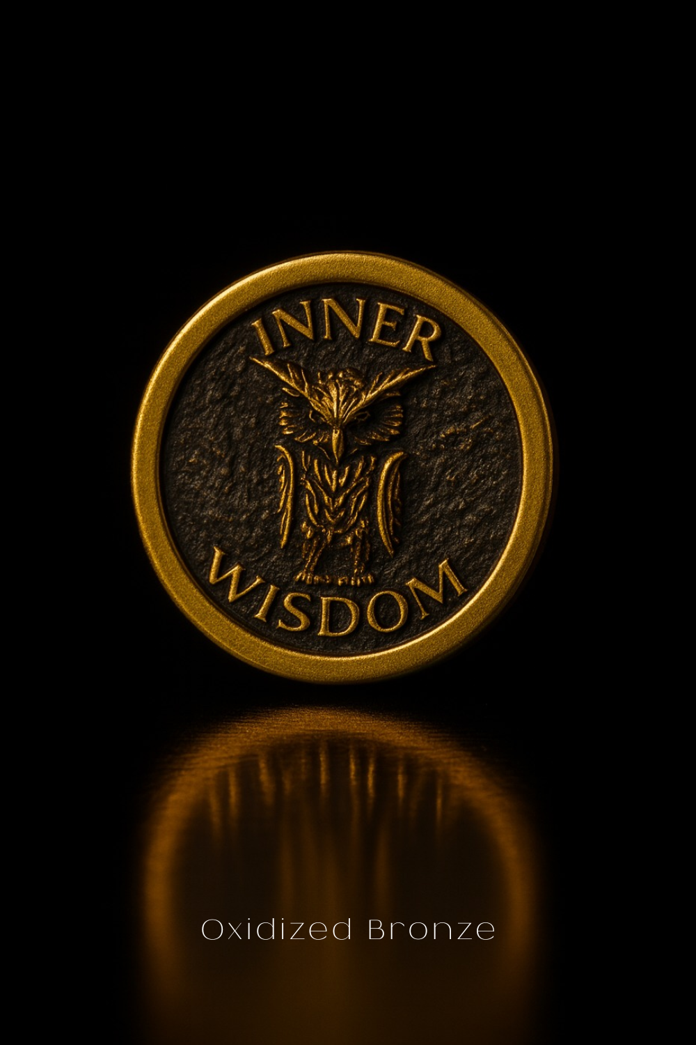 Owl Inner Wisdom Coin | Symbol of Intuition, Knowledge & Insight || Handmade in 925 Sterling Silver, 24K Gold Plated, Bronze, Copper