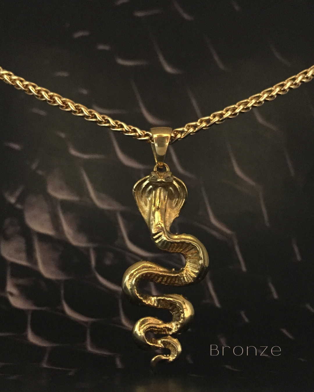Collar Cobra, en bronce, plata de ley 925, baño de oro de 24k, para hombre y mujer 