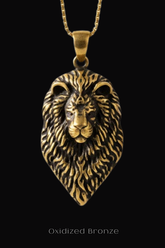 Leo Zodiac Pendant Necklace | Symbolizing Strength & Courage | Handmade in 925 Sterling Silver, 24k Gold Plated, Copper, Bronze