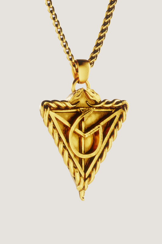 Divine geometry, handmade 18K gold pendant