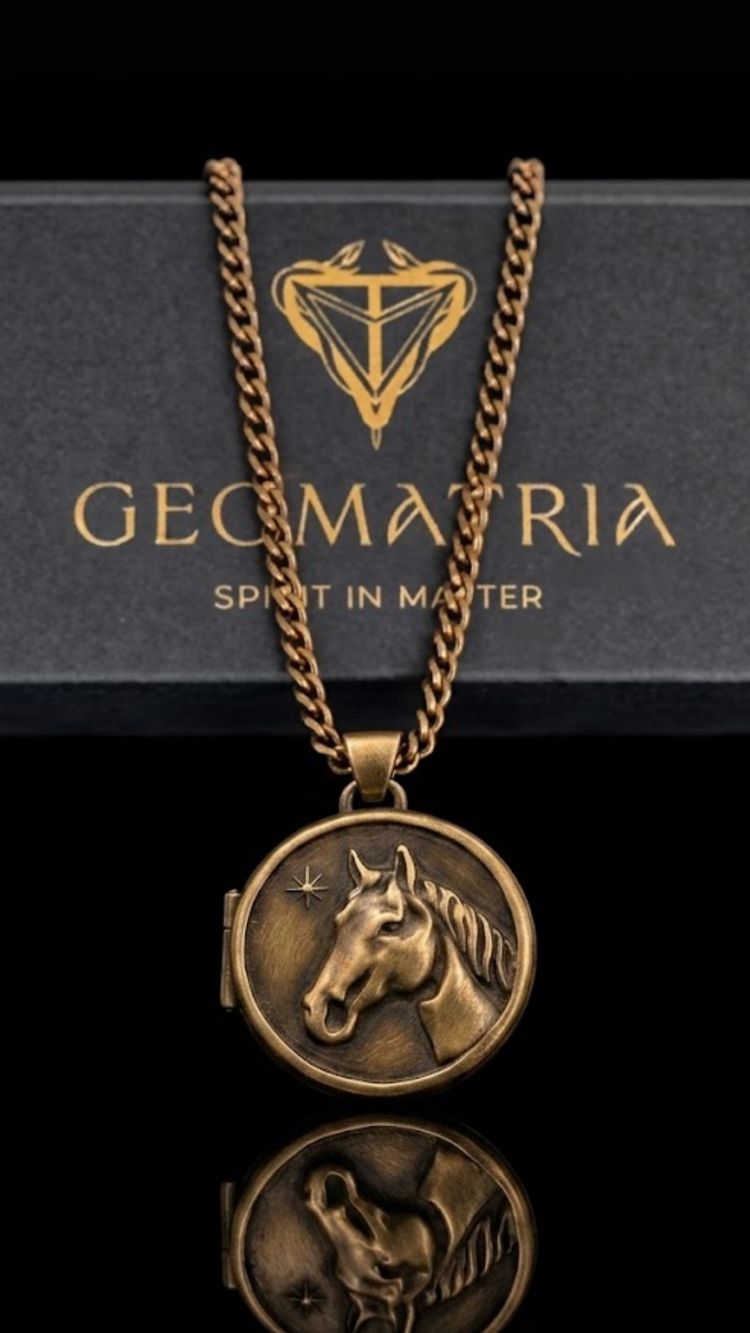 The Equestrian Locket Necklace | Guardian Steed | Handmade in 925 Sterling Silver, 24k Gold Plated, Copper