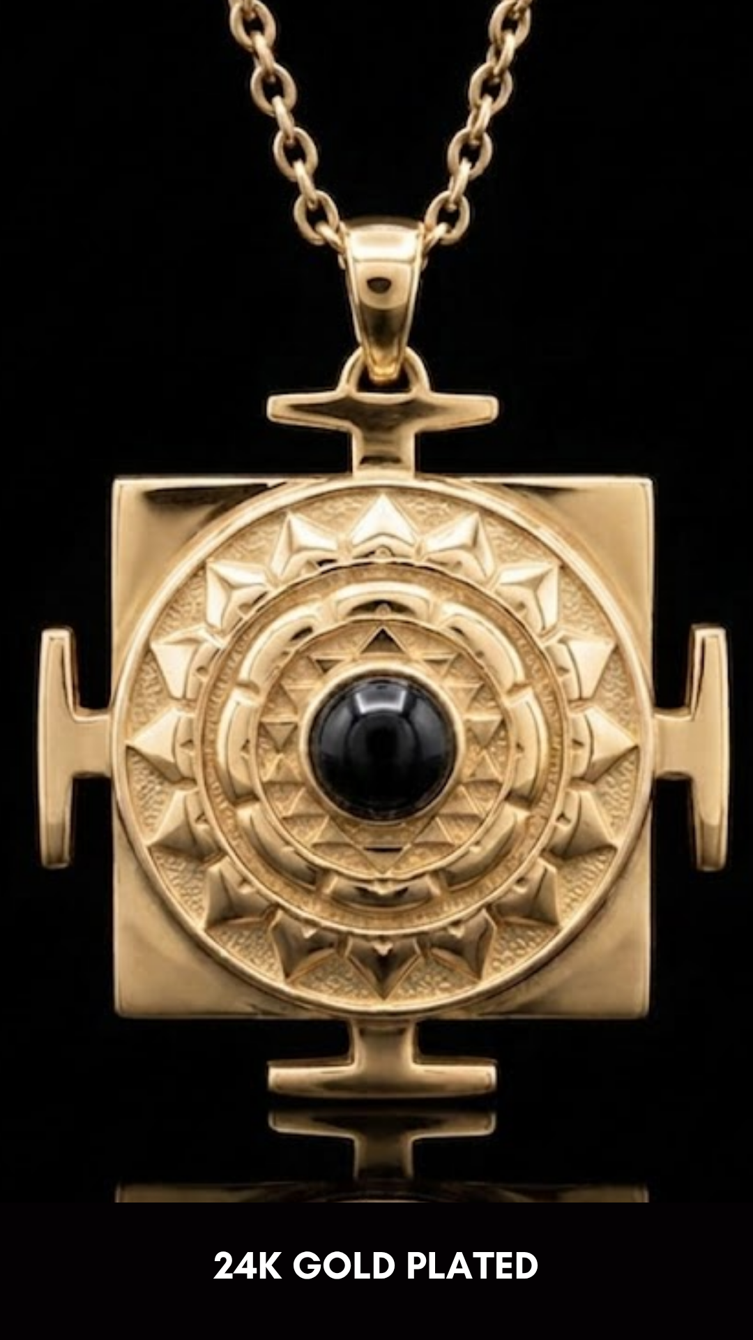 Collar Cuadrado Shiva Yantra | Símbolo de Transformación | Hecho a mano en Plata de Ley 925, Chapado en Oro de 24k, Cobre, Bronce