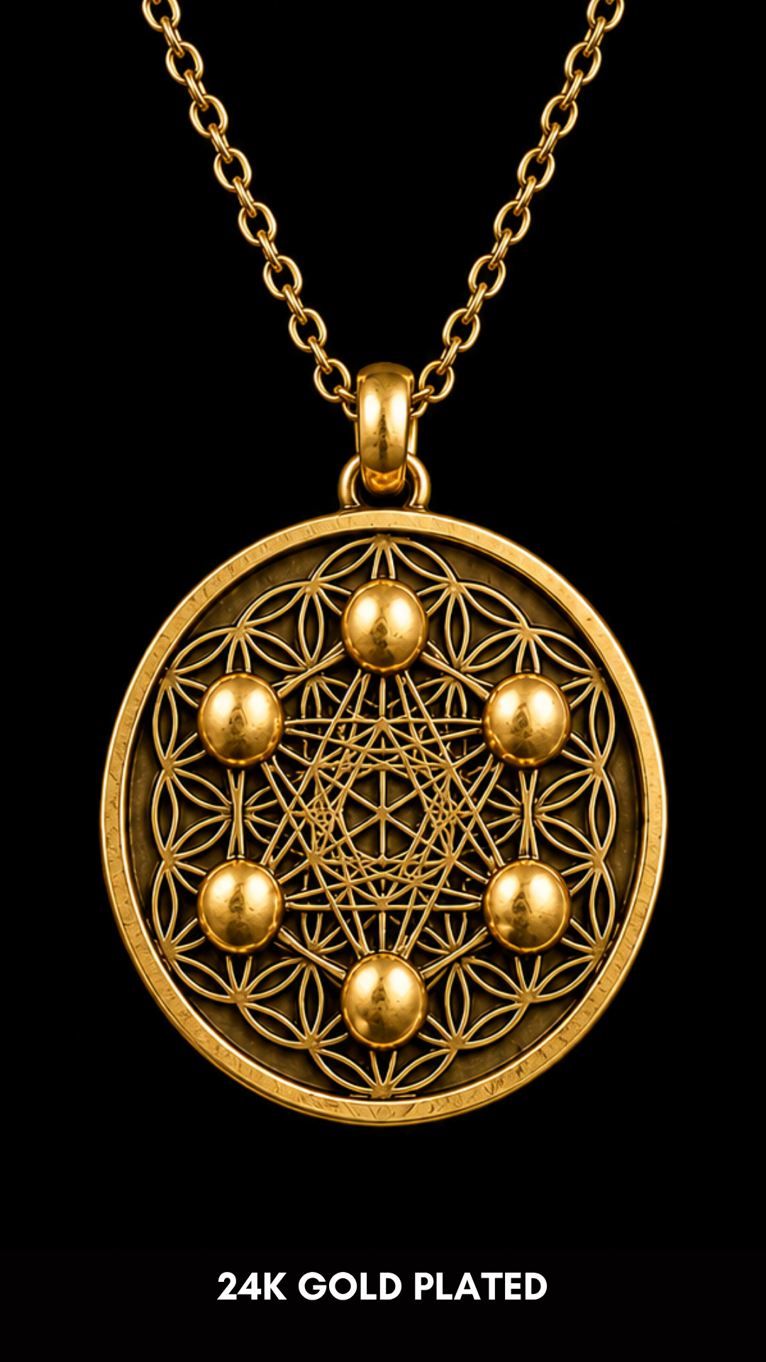 Metatron Cube Necklace | Handmade Sacred Geometry | Symbol of Divine Protection & Spiritual Expansion | 925 Sterling Silver, 24K Gold Plated