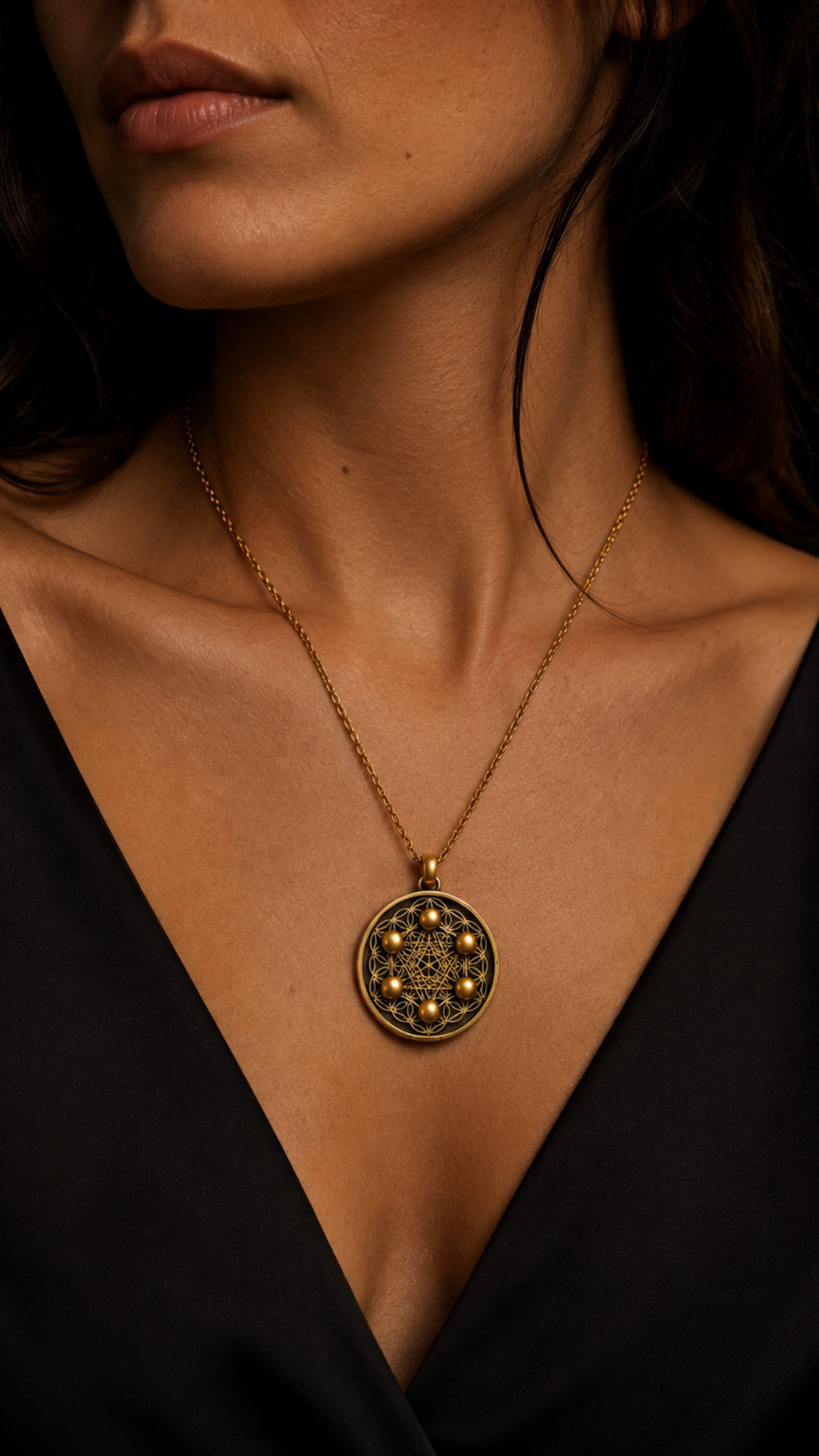 Metatron Cube Necklace | Handmade Sacred Geometry | Symbol of Divine Protection & Spiritual Expansion | 925 Sterling Silver, 24K Gold Plated