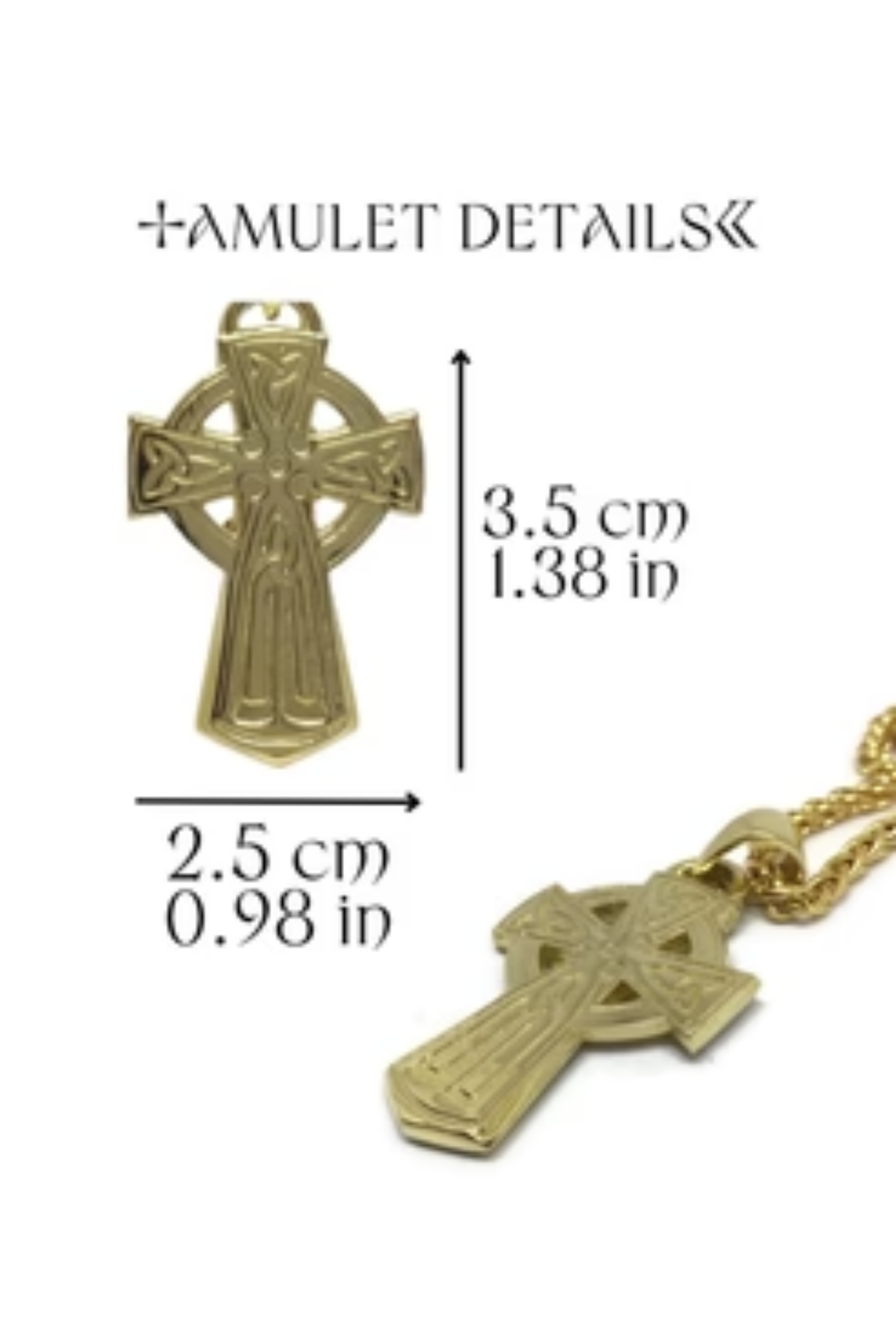 Handcrafted Celtic Cross Pendant Necklace in 18k Gold | Irish Symbol of Faith & Protection