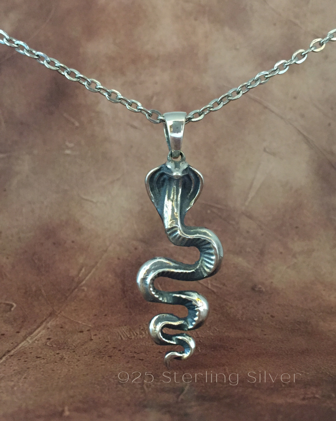 Collar Cobra, en bronce, plata de ley 925, baño de oro de 24k, para hombre y mujer 