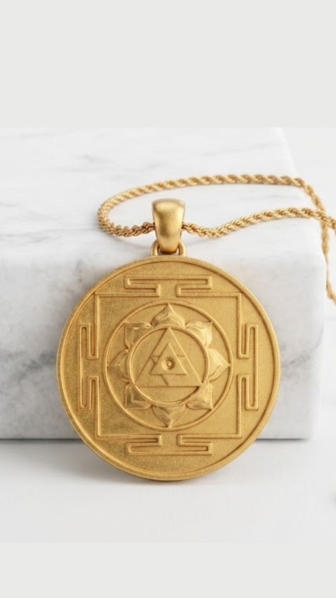 Collar Ganesha Yantra | Hecho a mano en oro de 18K | Amuleto de sabiduría y protección