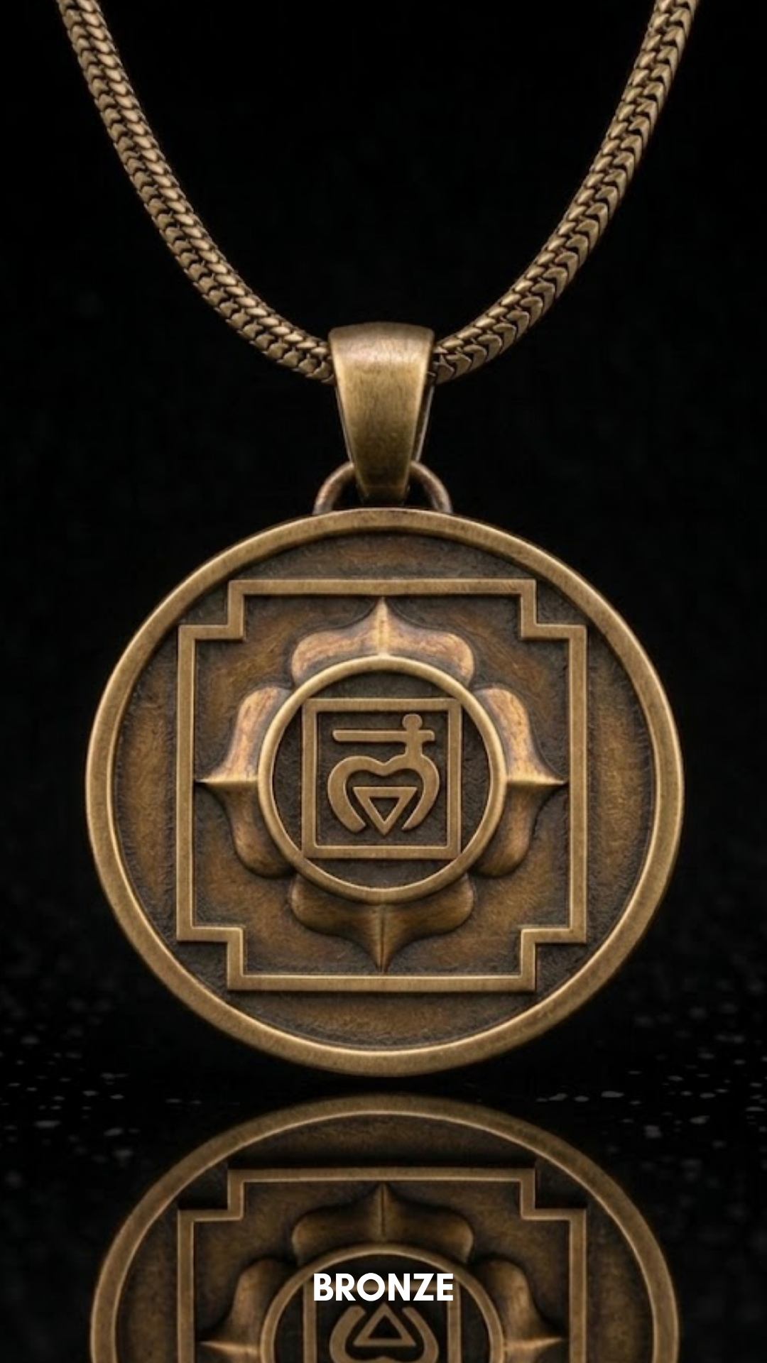 Anahata Yantra Necklace | Sacred Heart Chakra Pendant | Handmade in 925 Sterling Silver, 24K Gold Plated, Bronze (Copy)