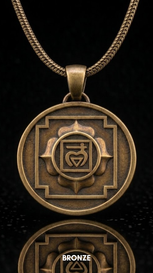 Anahata Yantra Necklace | Sacred Heart Chakra Pendant | Handmade in 925 Sterling Silver, 24K Gold Plated, Bronze (Copy)