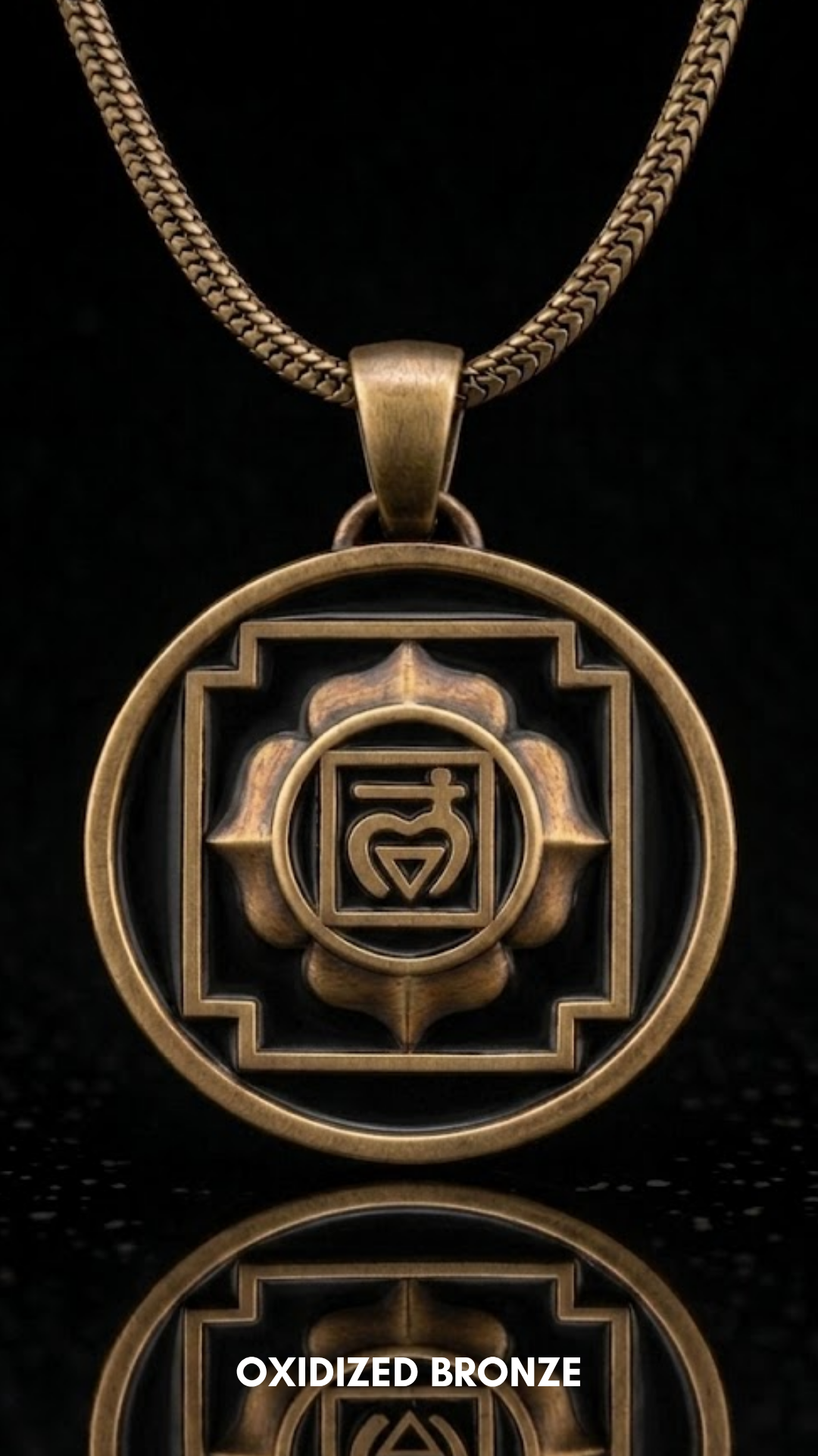 Anahata Yantra Necklace | Sacred Heart Chakra Pendant | Handmade in 925 Sterling Silver, 24K Gold Plated, Bronze (Copy)