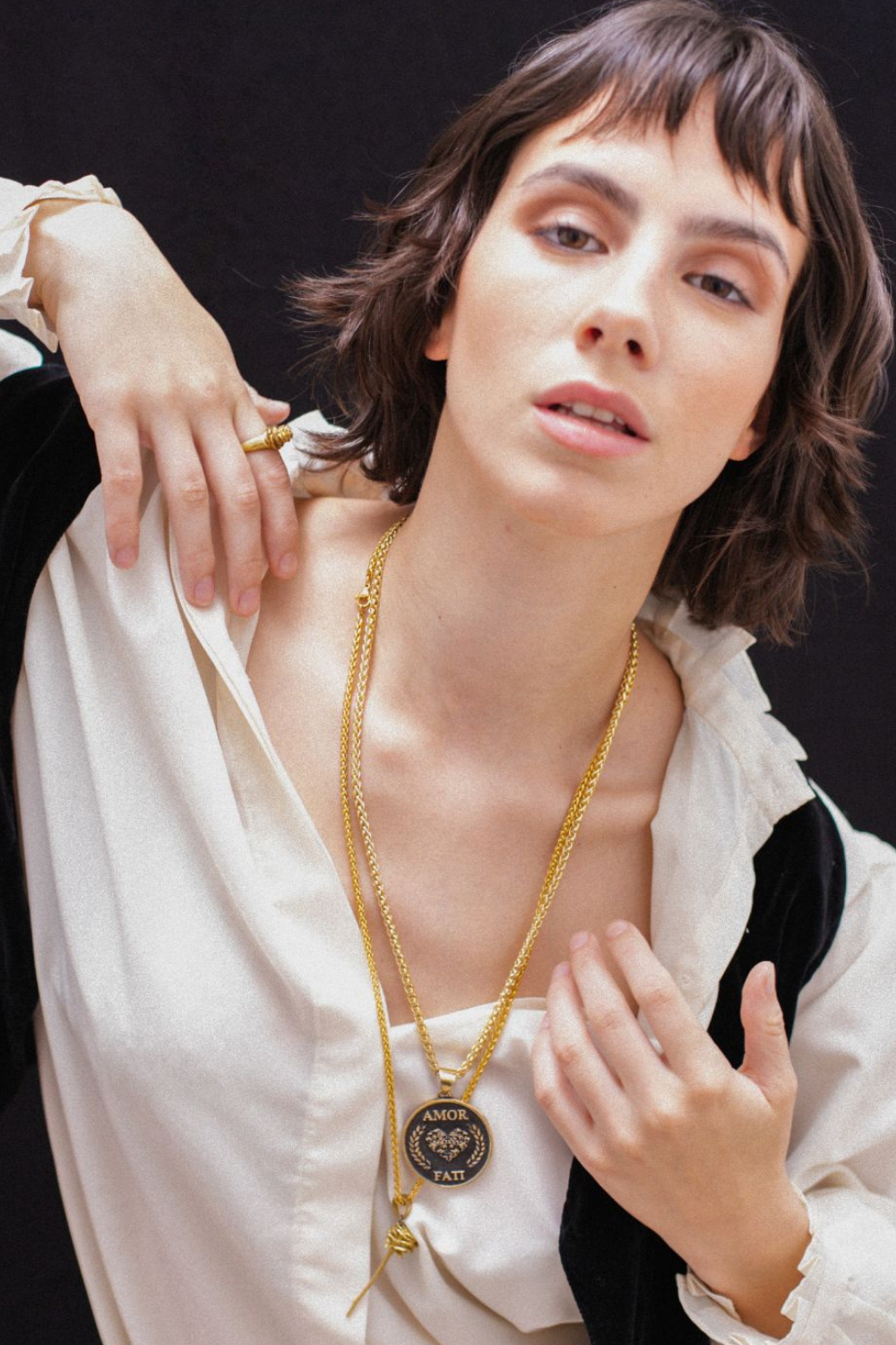 Amor Fati Necklace Large (4 cm) | Handmade Pendant of Acceptance & Destiny | Handmade in 925 Sterling Silver, 24K Gold Plated, Bronze, Copper